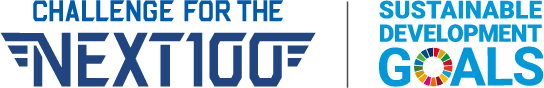 「次の100年（NEXT100）」と「SDGs（持続可能な開発目標）」のロゴ